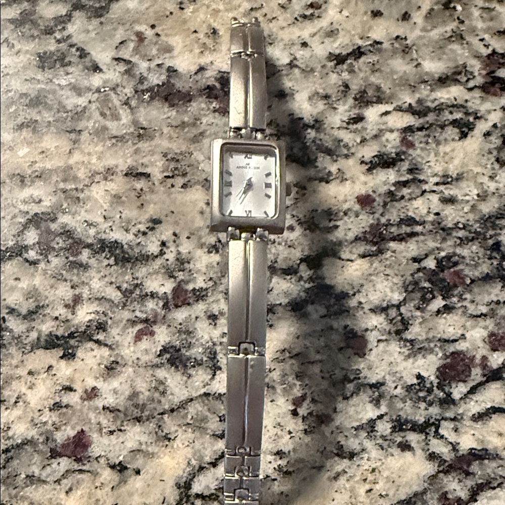 Anne Klein Silver Rectangle Face Watch
